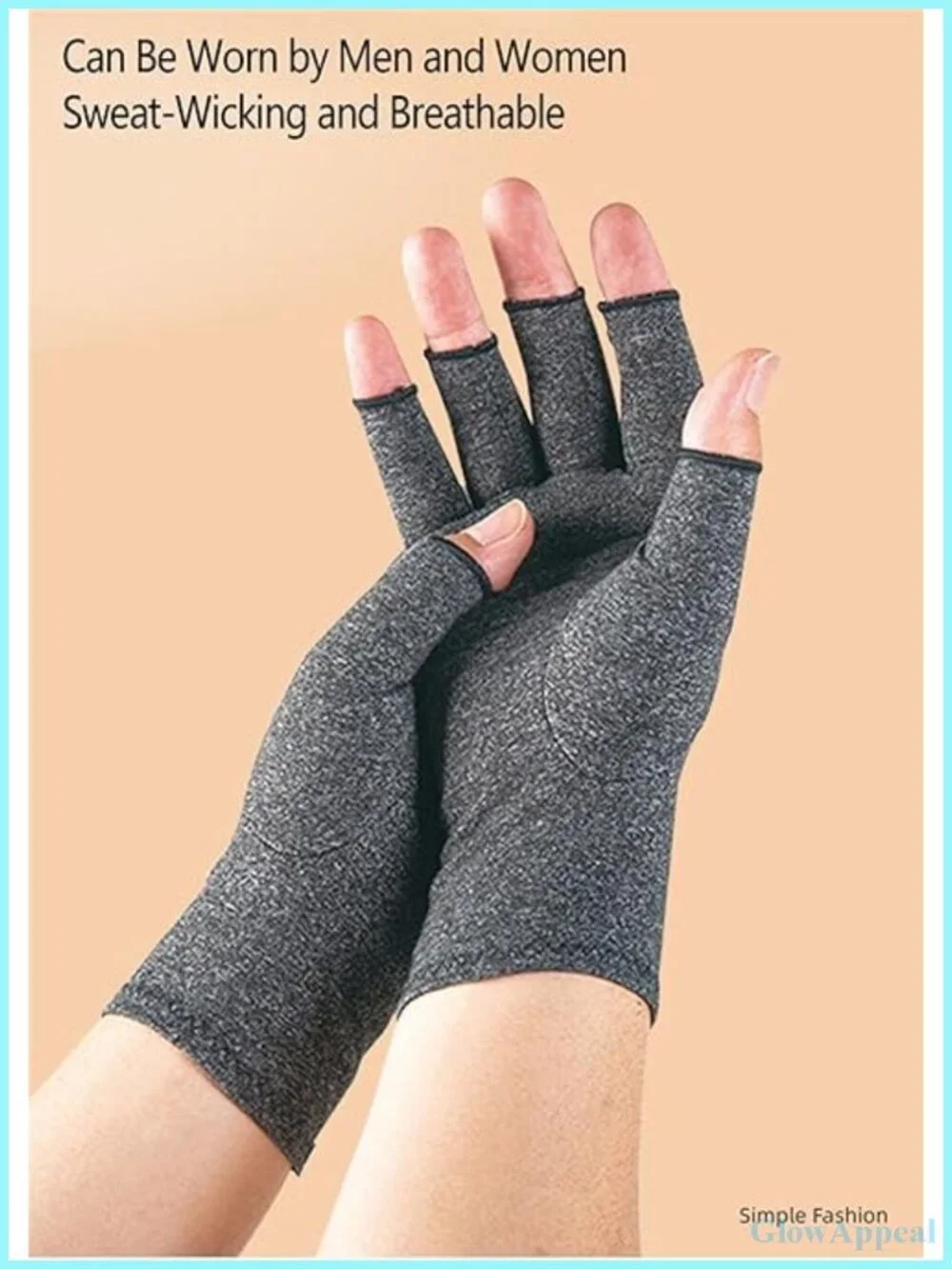 Compression Gloves for Arthritis, Cotton Spandex, Open Fingertip, Pain Relief